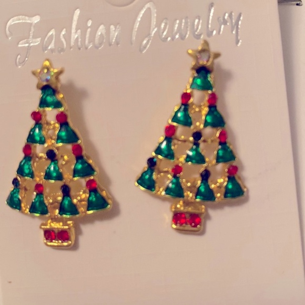 Christmas tree earrings